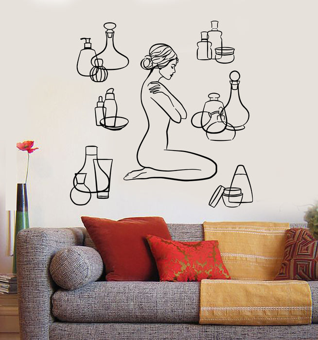 Vinyl Wall Decal Spa Health Beautiful Girl Massage Therapy Relax Stickers Mural (g1378)