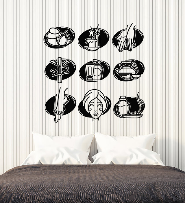 Vinyl Wall Decal Spa Salon Therapy Health Massage Relax Centre Stickers Mural (g2020)