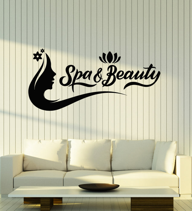 Vinyl Wall Decal Beautiful Woman Hair Spa Salon Beauty Style Stickers Mural (g6094)