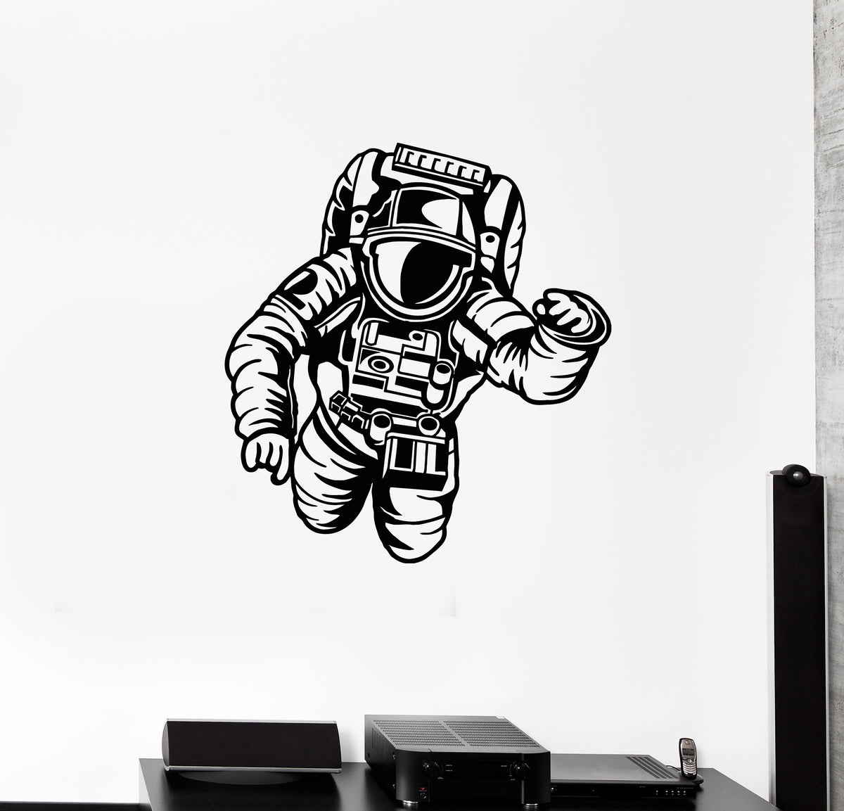 Vinyl Wall Decal Astronaut Spaceman Boys Kids Room Space Stickers Mura ...