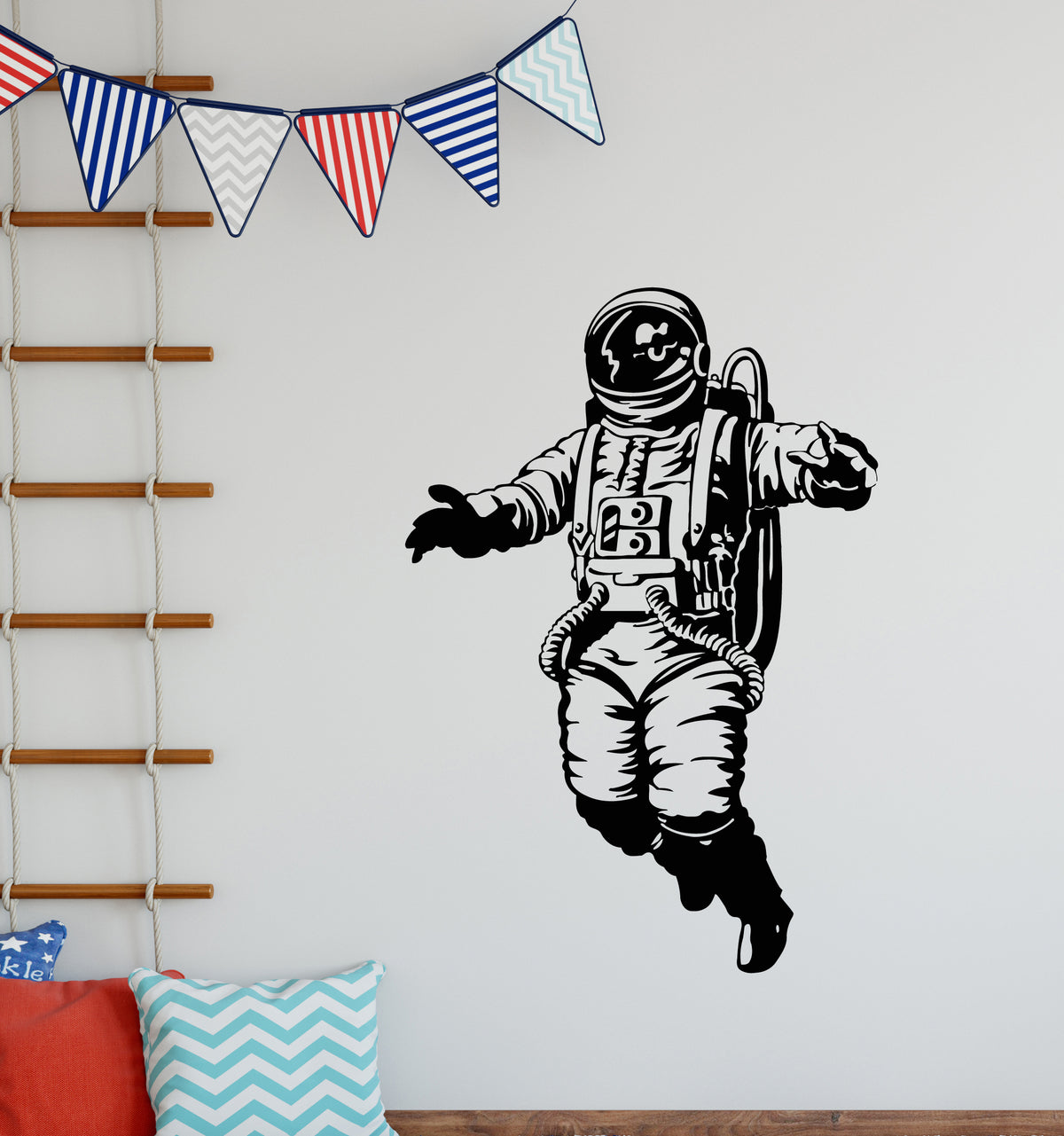 Vinyl Wall Decal Space Cartoon Astronaut Costume Spaceman Stickers Mur ...