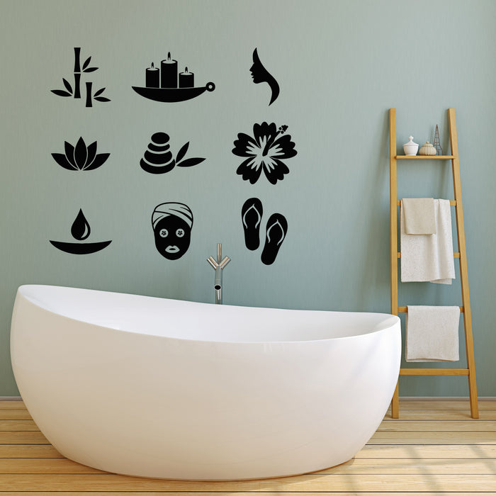 Vinyl Wall Decal Beauty Salon Massage Therapy Spa Center Body Care Stickers Mural (g6826)