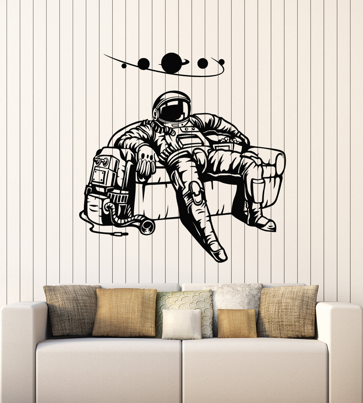 Vinyl Wall Decal Spaceman Astronaut Costume Planets Space Room Art Sti ...