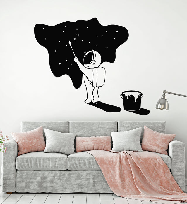 Vinyl Wall Decal Kid's Room Spaceman Stars Cosmos Astronaut Stickers Mural (g5187)