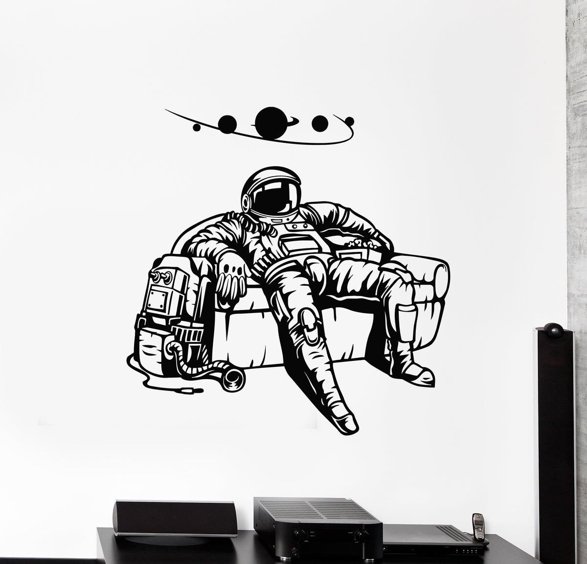 Vinyl Wall Decal Spaceman Astronaut Costume Planets Space Room Art Sti ...