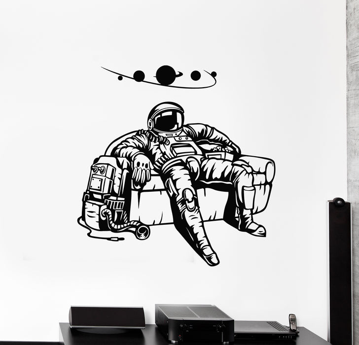 Vinyl Wall Decal Spaceman Astronaut Costume Planets Space Room Art Stickers Mural (g3074)