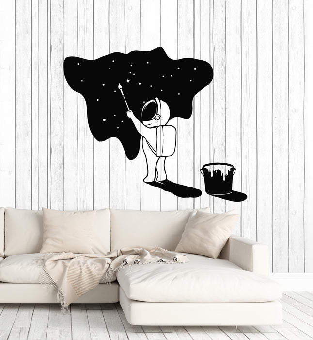 Vinyl Wall Decal Kid's Room Spaceman Stars Cosmos Astronaut Stickers Mural (g5187)