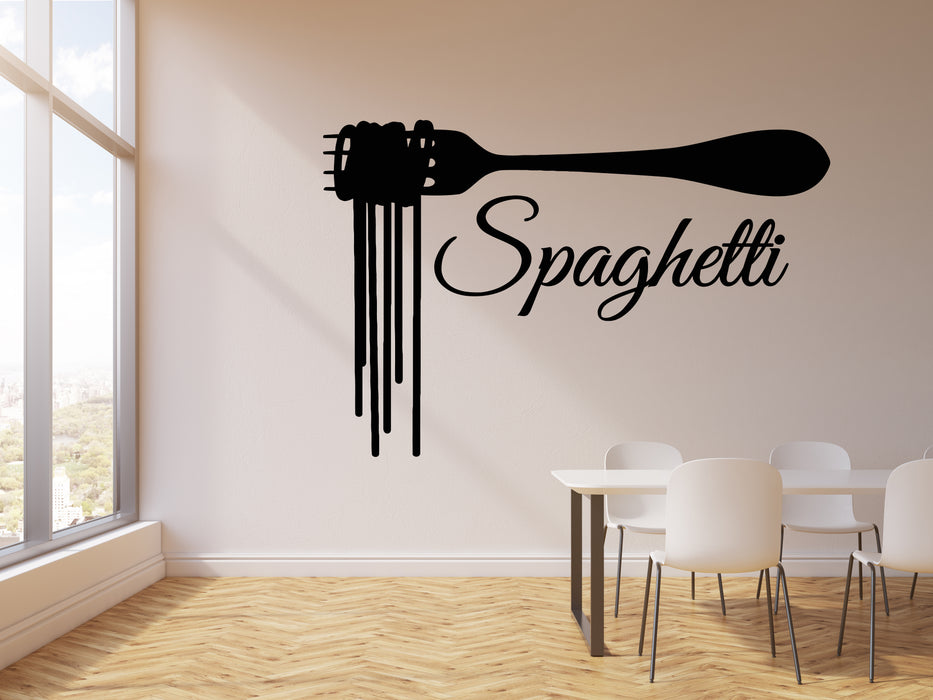 Vinyl Wall Decal Spaghetti Fork Pasta Italian Restaurant Stickers Mural (g346)