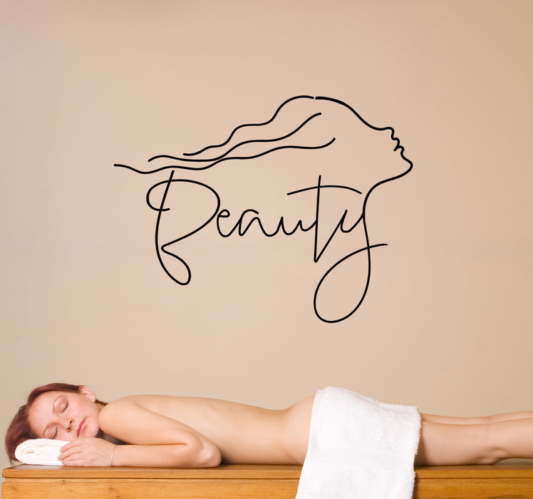 Vinyl Wall Decal Beauty Spa Massage Salon Girl Silhouette Stickers Mural (g8270)