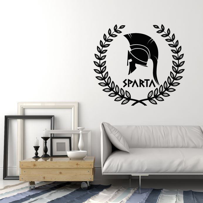 Vinyl Wall Decal Sparta Ancient History Greece Spartan Warrior Helmet Stickers Mural (g2184)