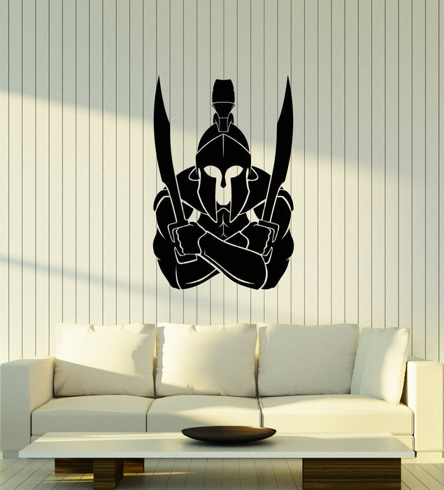 Виниловая наклейка на стену Мечи спартанского воина Идея украшения комнаты для мальчика Наклейки Фреска (ig5619)
