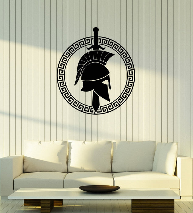 Vinyl Wall Decal Spartan Greek Warrior Sword Shield Ancient Art Stickers Mural (ig5276)