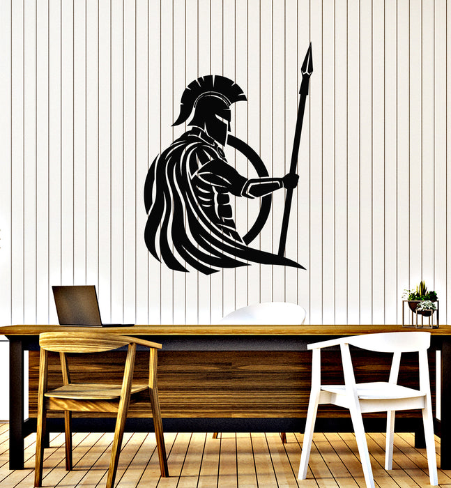 Vinyl Wall Decal Spartan Warrior With Spear And Shield Sparta Stickers Mural (g7689)