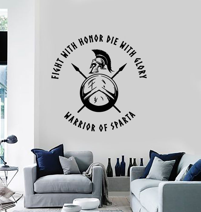 Vinyl Wall Decal Ancient Spartan Soldier Warrior Military Fight Stickers Mural (g3912)