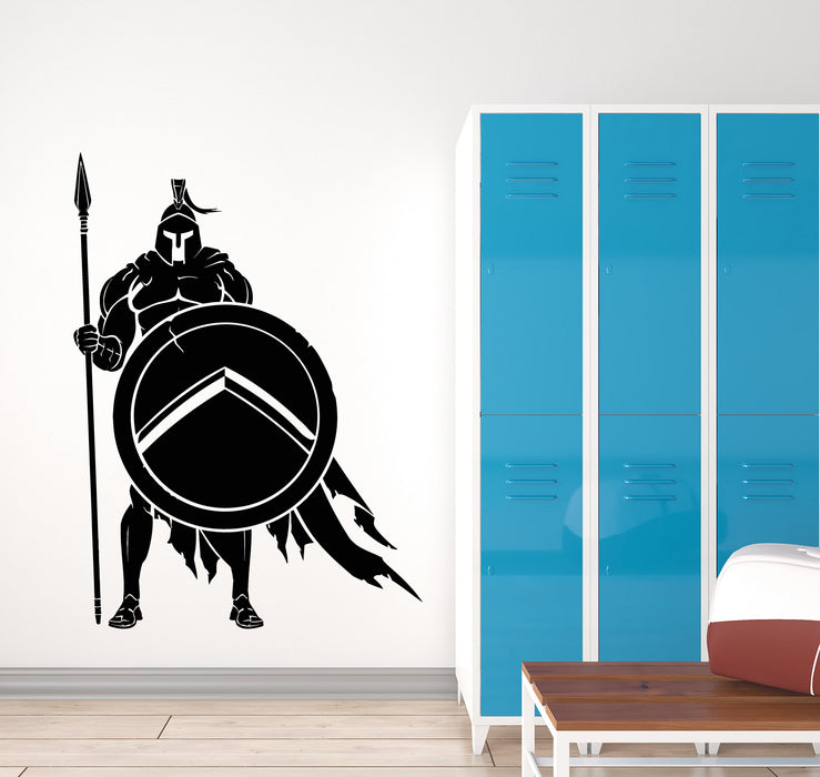 Vinyl Wall Decal Spartan Medieval Warrior Sword Shield Soldier Stickers Mural (g7544)