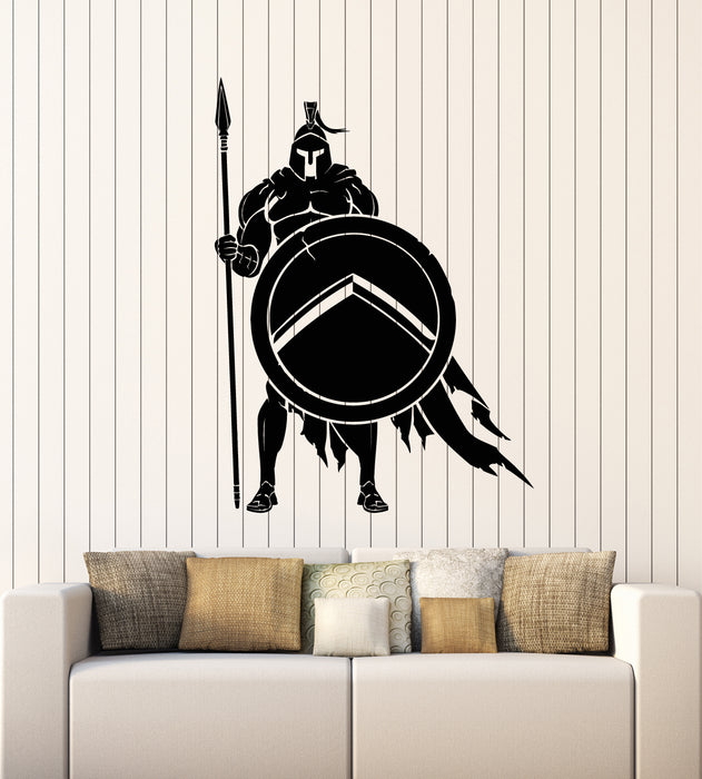 Vinyl Wall Decal Spartan Medieval Warrior Sword Shield Soldier Stickers Mural (g7544)