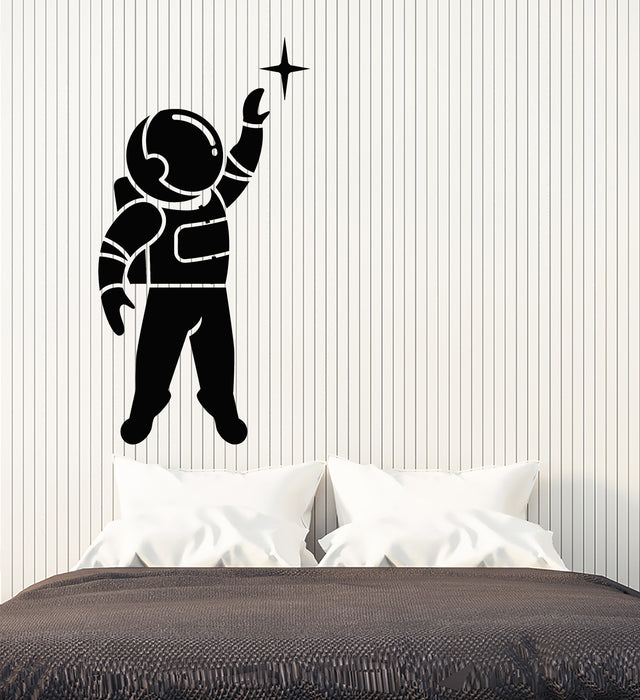 Vinyl Wall Decal Space Kids Bedroom Cosmic Astronaut Star Stickers Mural (g5116)