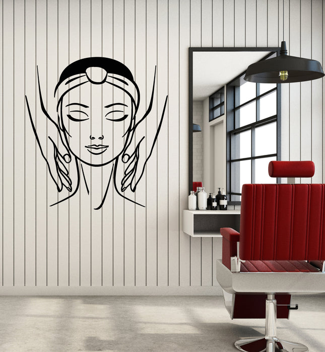 Vinyl Wall Decal Spa Massage Beauty Therapy Girl Face Relax Stickers Mural (g4560)