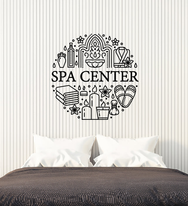 Vinyl Wall Decal Spa Center Therapy Relaxing Art Massage Stickers Mural (g4646)