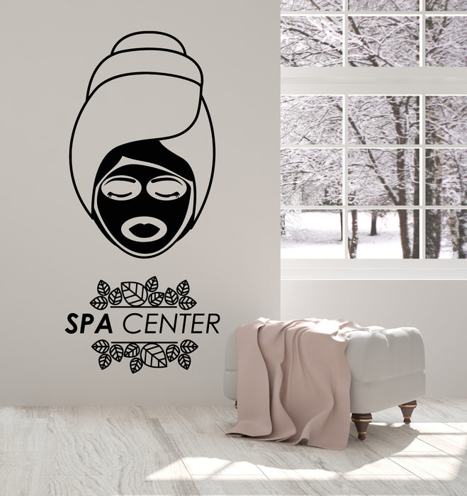 Vinyl Wall Decal Beauty Salon Spa Care Massage Center Woman Face Stickers Mural (g6053)