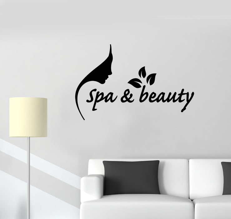 Vinyl Wall Decal Abstract Female Face Spa Massage Beauty Salon Stickers Mural (g3388)