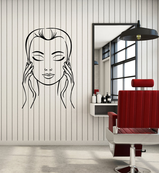 Vinyl Wall Decal Spa Therapy Massage Beauty Woman Face Stickers Mural (g3733)