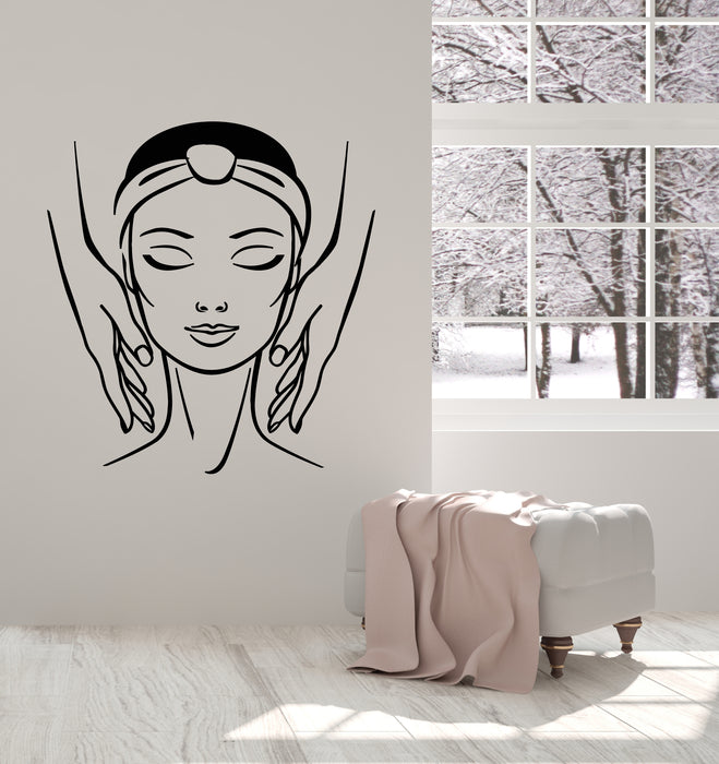Vinyl Wall Decal Spa Massage Beauty Therapy Girl Face Relax Stickers Mural (g4560)