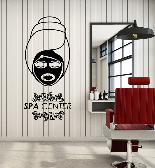 Vinyl Wall Decal Beauty Salon Spa Care Massage Center Woman Face Stickers Mural (g6053)