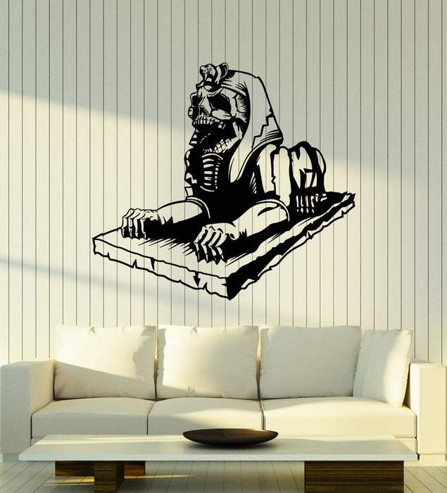 Vinyl Wall Decal Pharaoh Sculpture Sphinx Skeleton Skull Stickers Mural (g5718)