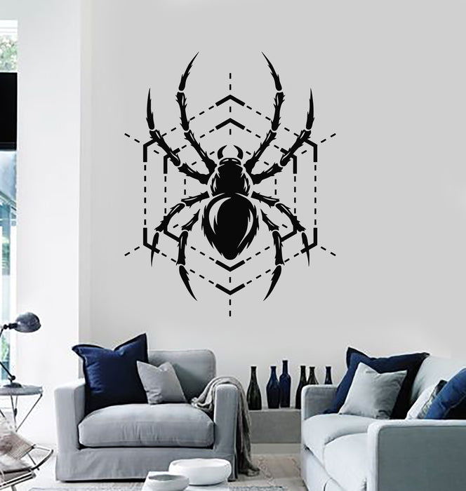 Vinyl Wall Decal Web Spider Predator Insect Representative Stickers Mural (g4873)