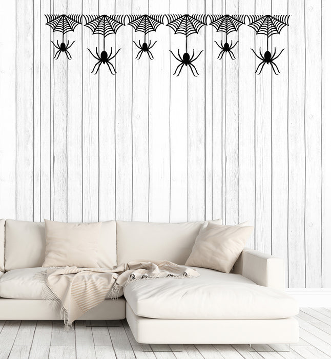 Vinyl Wall Decal Insect Beautiful Spider Web Patterns Gothic Style Stickers Mural (g3841)