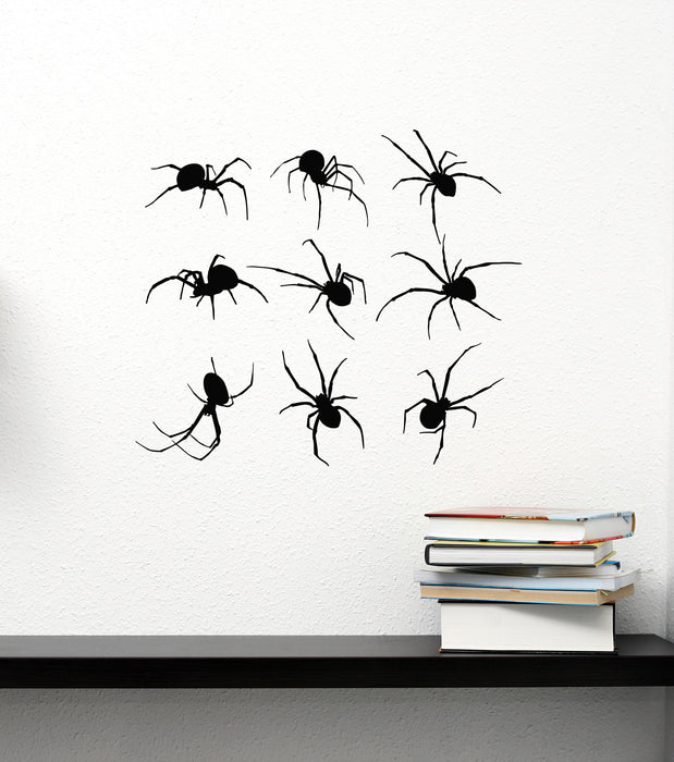 Vinyl Wall Decal Realistic Spiders Scary Web Helloween Interior Stickers Mural (g8113)