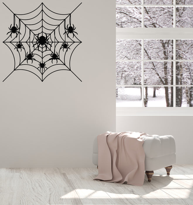 Vinyl Wall Decal Spiders Web Patterns Insect Predator Gothic Art Stickers Mural (g4720)