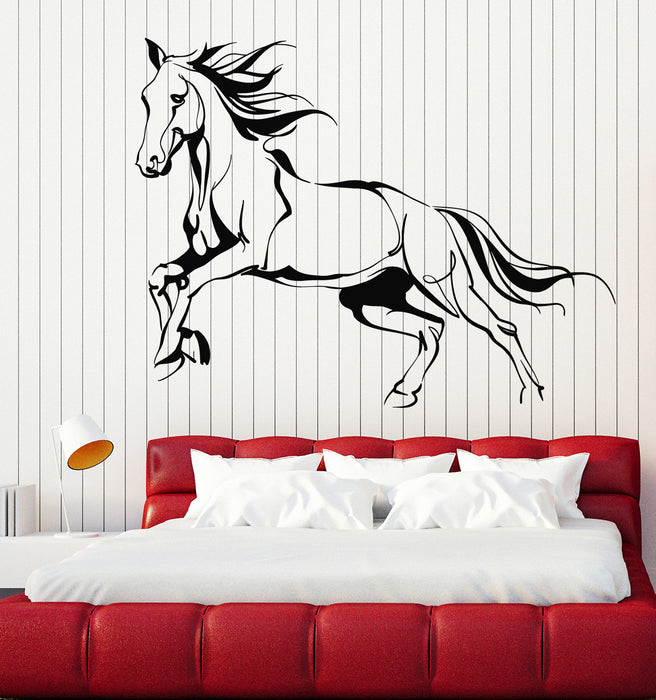 Vinyl Wall Decal Freedom Abstract Horse Stallion Mustang Wild Animal Stickers Mural (g6989)