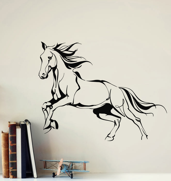 Vinyl Wall Decal Freedom Abstract Horse Stallion Mustang Wild Animal Stickers Mural (g6989)