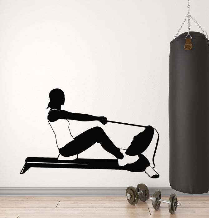 Vinyl Wall Decal  Gym Rowing Sports Girl Fitness Healthy Lifestyle Stickers Mural (g204)