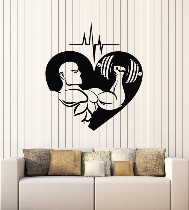 Vinyl Wall Decal Fitness Club Gym Muscles Cardio Training Love Sport Stickers Mural (g2335)