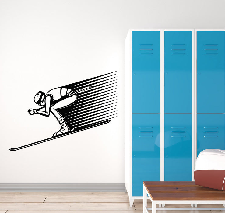Vinyl Wall Decal Extreme Skier Skiing Winter Sport Club Art Decor Stickers Mural (g1085)