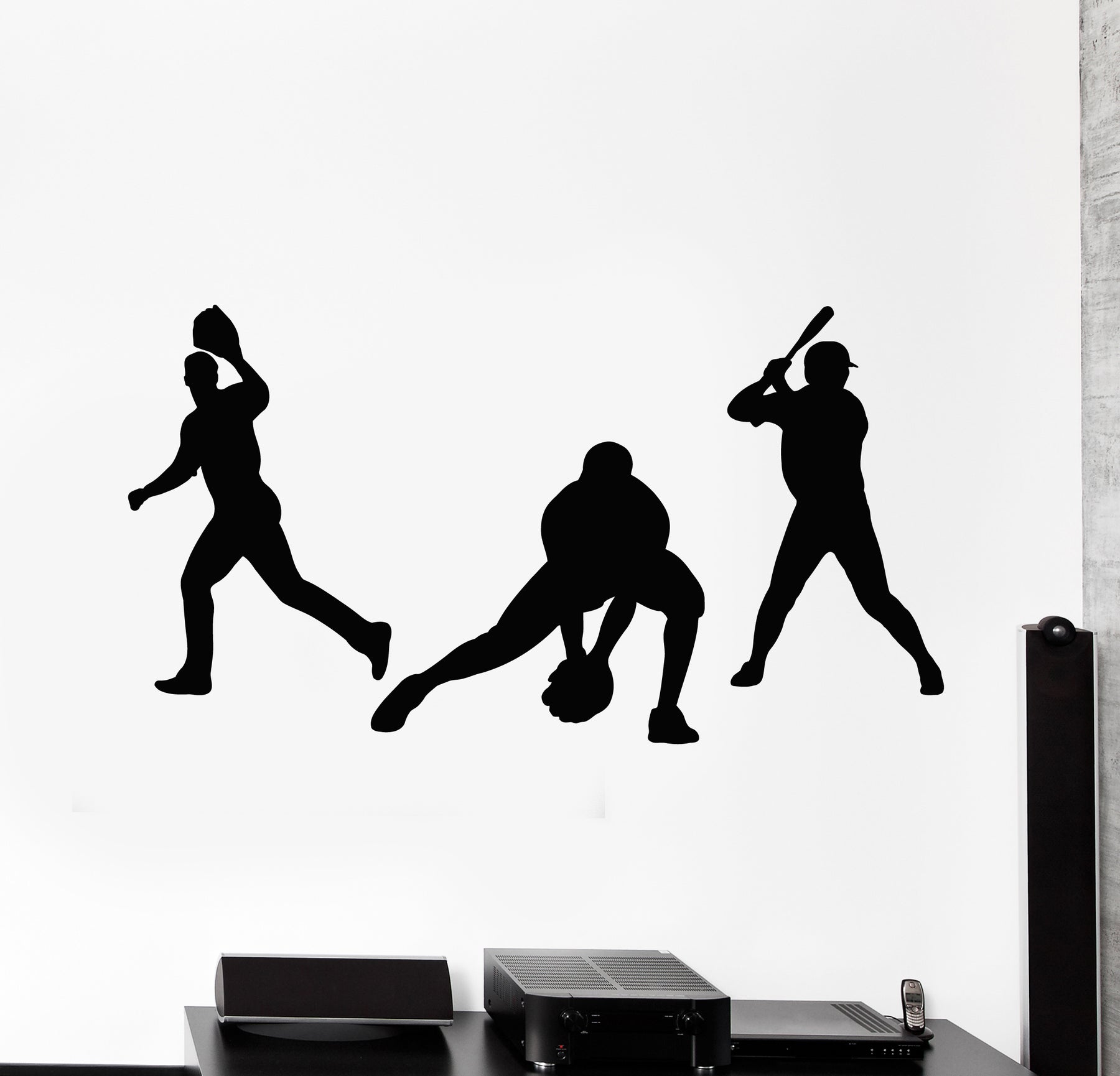 BOY PLAYING BASEBALL SILHOUETTE (Wall Decor)