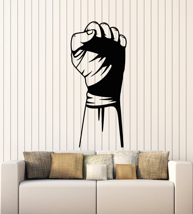 Vinyl Wall Decal Hand Fighter Boxing Fight Club Sport Decor Stickers Mural (g1115)