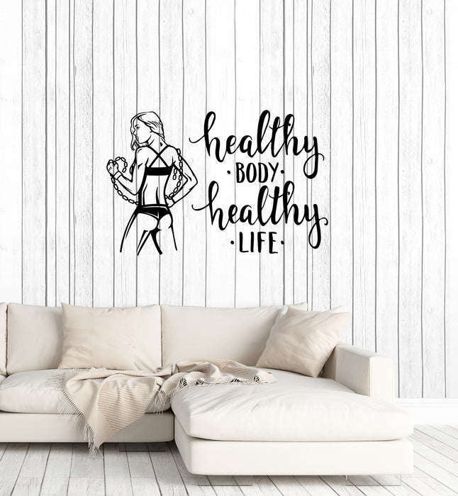 Vinyl Wall Decal Fitness Girl Quote Motivation Words Health Home Gym Interior Stickers Mural (ig5962)