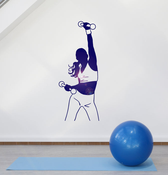 Vinyl Wall Decal Gym Fitness Sports Woman Sexy Girl Aerobics Pilates (ig1996)