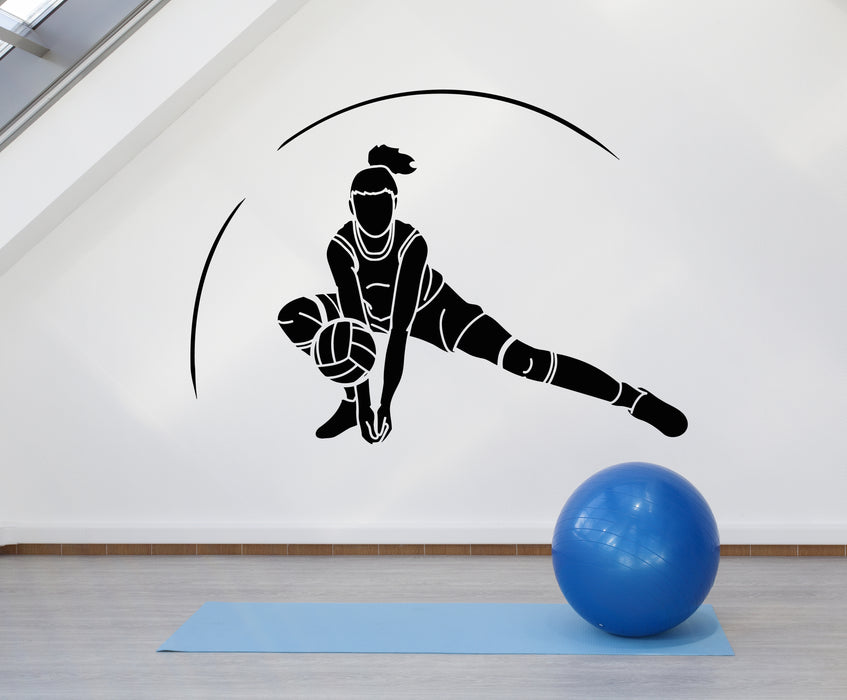 Autocollant mural en vinyle pour fille joueuse de volley-ball, jeu d'équipe de sport (g5716)