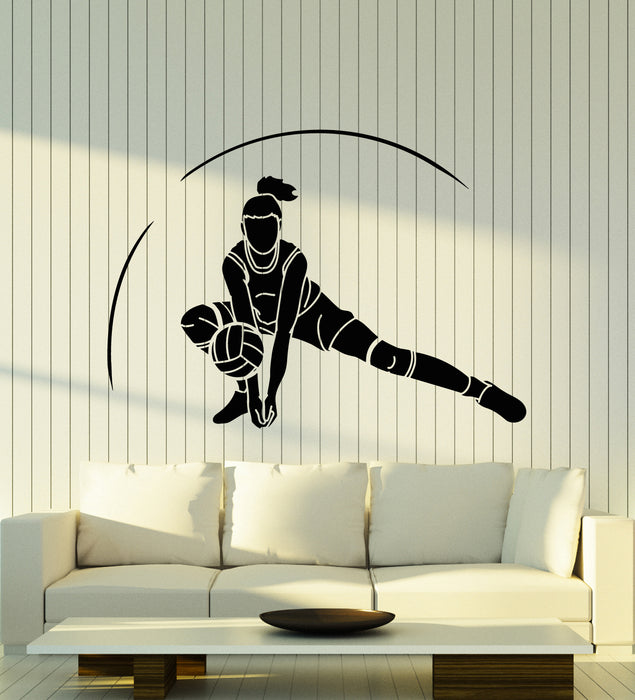 Autocollant mural en vinyle pour fille joueuse de volley-ball, jeu d'équipe de sport (g5716)