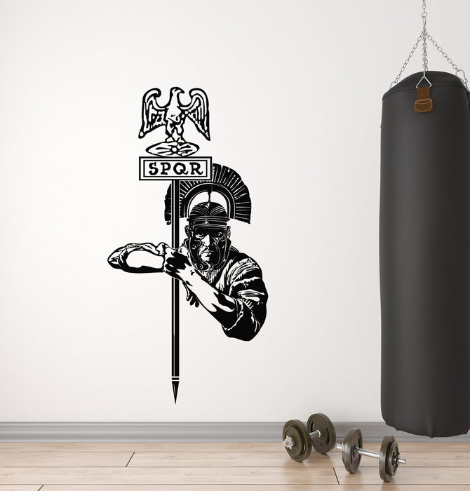 Vinyl Wall Decal Roman Centurion With Eagle SPQR Ancient World Stickers Mural (g7954)