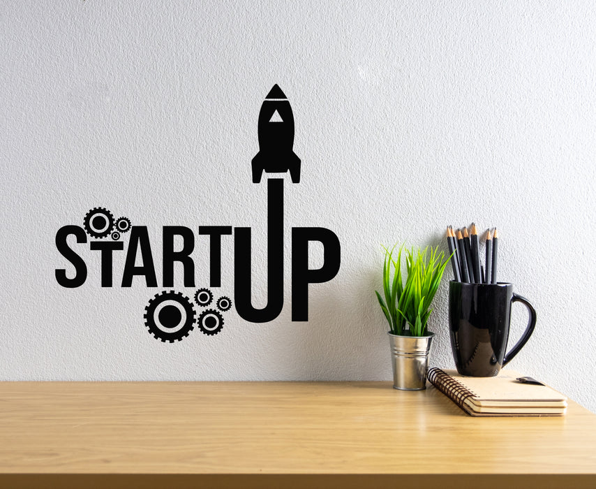 Vinyl Wall Decal Rocket Business Startup Company Motivational Stickers Mural (g7275)