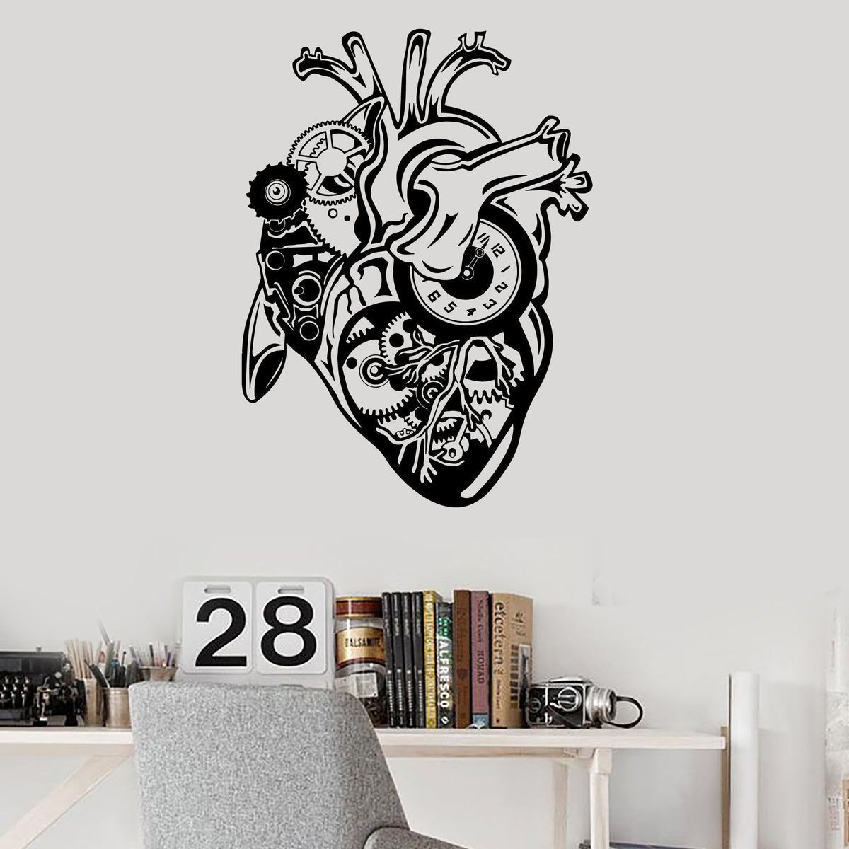 Vinyl Wall Decal Mechanical Heart Steampunk Engine Garage Art Stickers —  Wallstickers4you