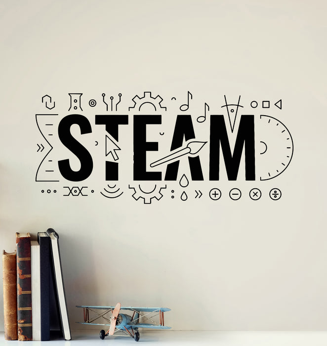 Vinyl Wall Decal Steam Work Math Symbols School Classroom Stickers Mural (g7331)