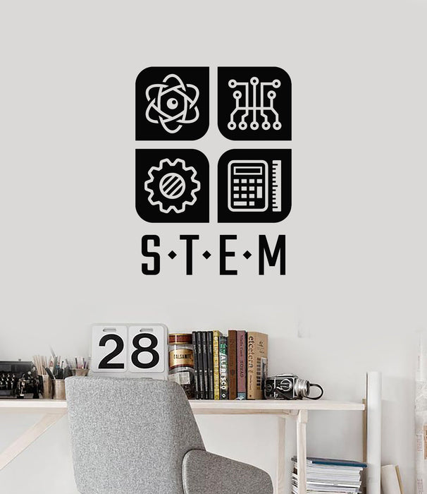 Vinyl Wall Decal STEM School Education Science Classroom Interior Stickers Mural (ig5787)