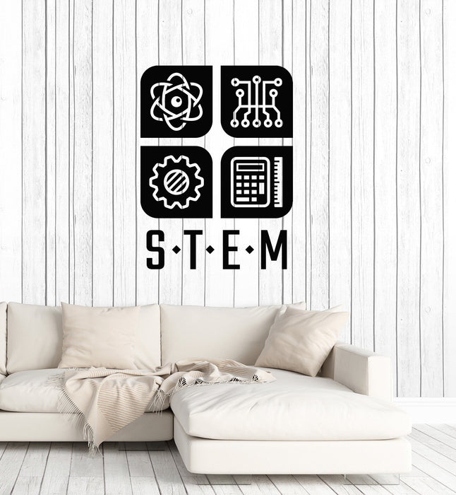 Vinyl Wall Decal STEM School Education Science Classroom Interior Stickers Mural (ig5787)